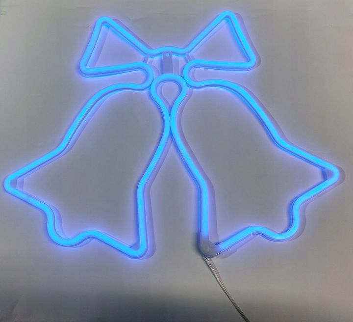 duża ozdoba świąteczna neon led dzwonki dzwonek neonowy oświetlenie
