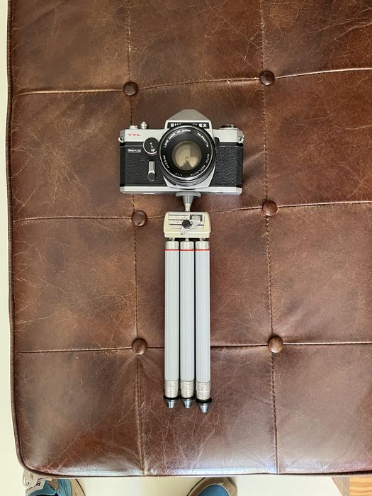 Tripé Vintage máquina fotográfica