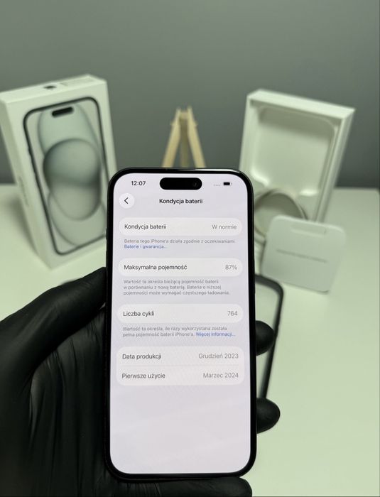 iPhone 15 | Black | 87% | Piękny!