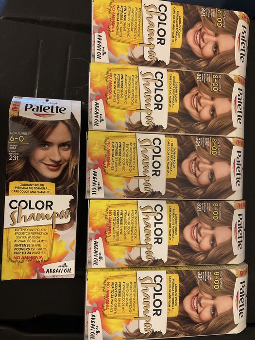 Szampon koloryzujacy palette średni blond 321 5szt plus gratis 231