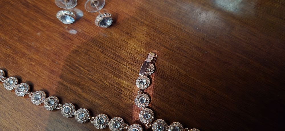 Colar e brincos Amgelic, Swarovski rosa gold