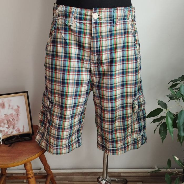 Spodenki męskie Zara Youth bermuda w kratę, bawełniane, r. M/L