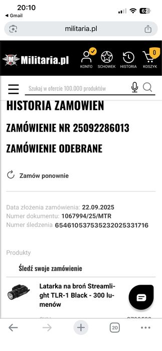 Latarka Streamlight TLR 1 na gwarancji oryginalna