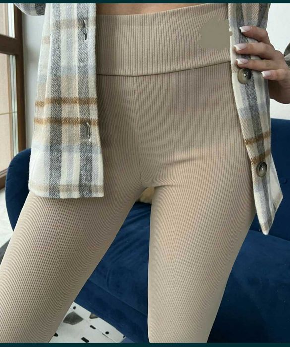 Зимові утеплені (фліс) лосіни рубчик, висока посадка.Турція, розпродаж