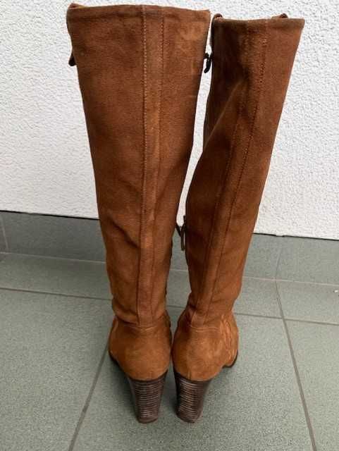 Skórzane hiszpańskie kozaki MASSIMO DUTTI  rozm. 40