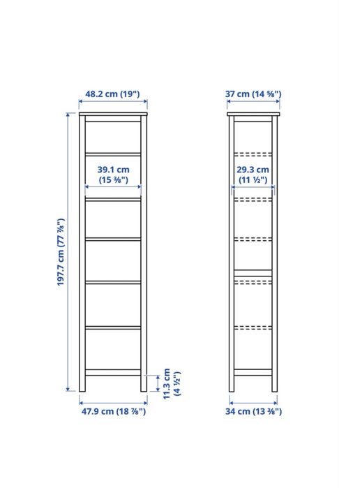 Regał HEMNES biały 49 × 197 cm – 150 zł