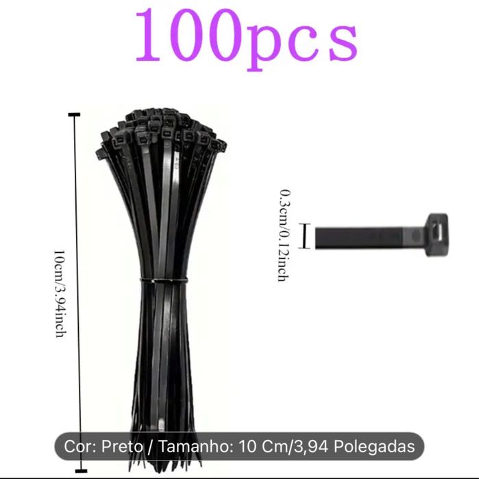 KIT COM 100 ABRAÇADEIRAS DE ALTA TRAÇÃO64170331541761121