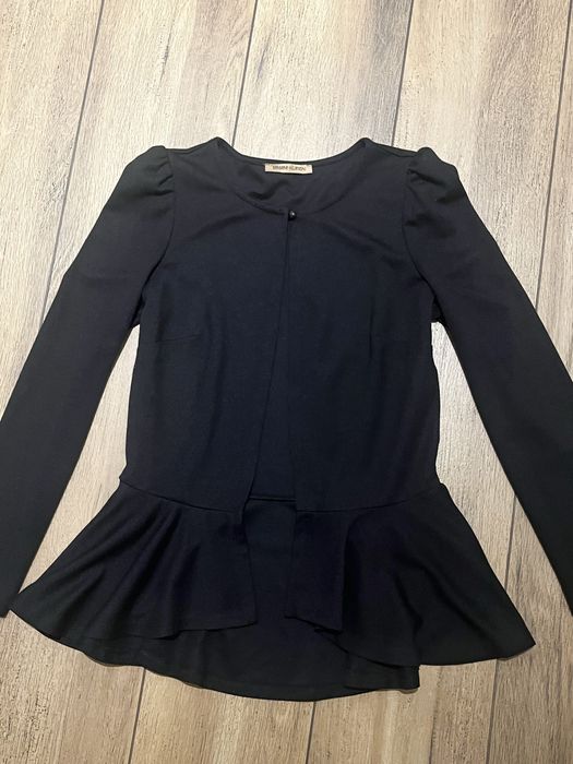 Sweterek bluzka z baskinką narzutka bolerko czarne