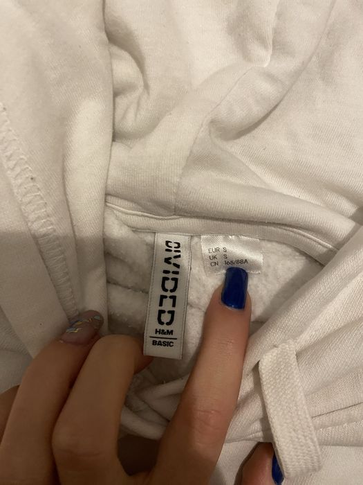 Biala bluza z kapturem H&M r. S