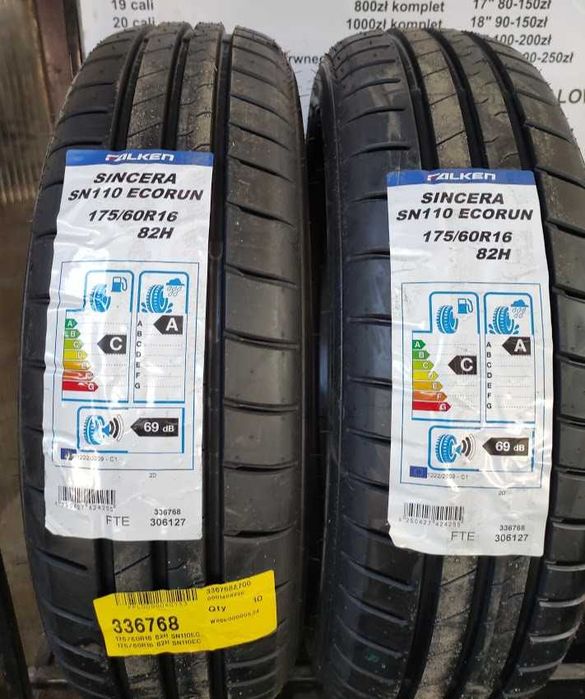 175/60R16 Falken Sincera SN110 dwie nowe opony letnie 2021r