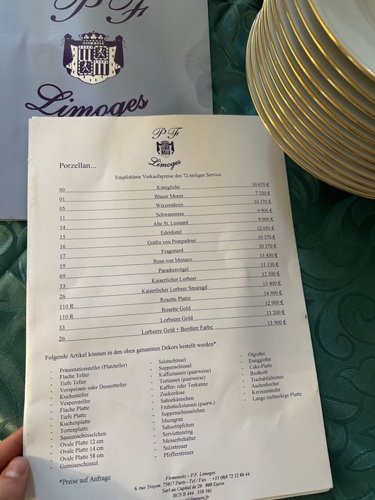 Serwis obiadowy Limoges zestaw 12 francuski