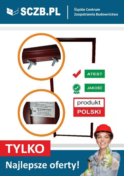 Ościeżnica futryna FD1 stalowa metalowa połówkowa FD7 70 .80 90 .100