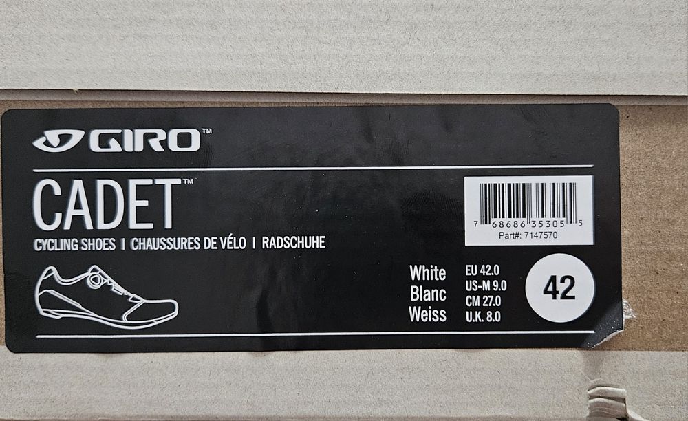 Buty rowerowe Giro Cadet 42 białe