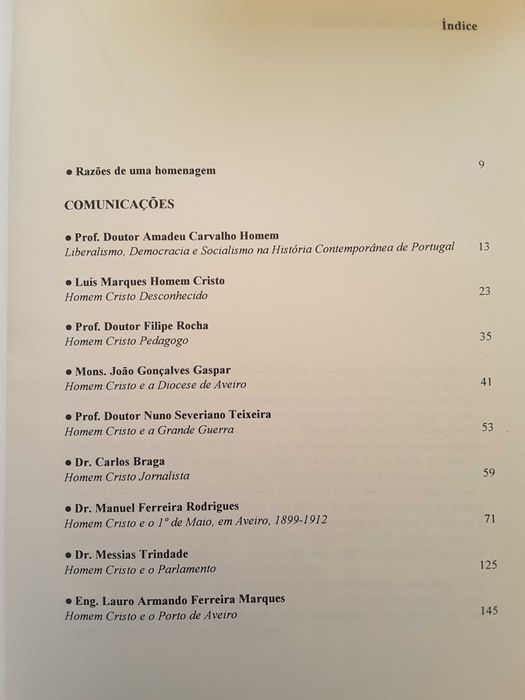 Obras de e sobre Homem Cristo