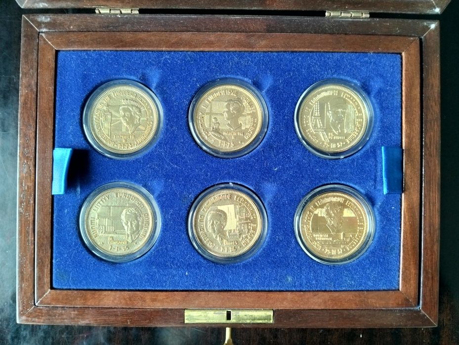 Estojo 15 Moedas/Medalhas Prata .925 Banhadas a Ouro Países União Europeia 1992