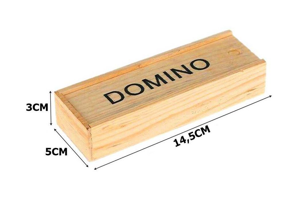 Klasyczne domino drewniane 28 elementów gra towarzyska