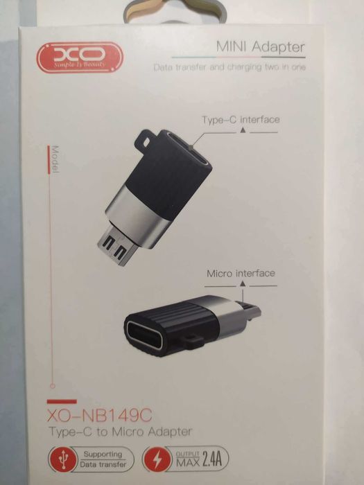 XO Adapter USB Typ C do Micro USB  czarny
