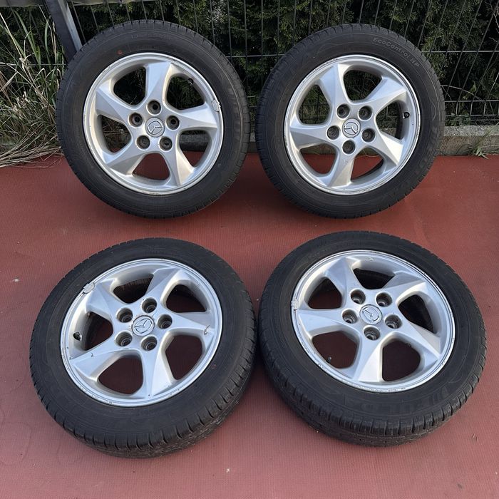 Oryginalne alufelgi 15 Mazda 6x15 5x114.3 ET50 opony lato 195/55/15 7mm - cena za komplet - wysyłka