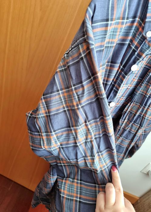 Camisa com padrão xadrez Dielmar 100% algodão, tamanho XL
