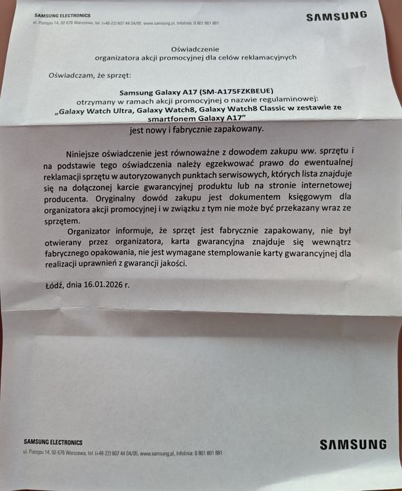 Samsung Galaxy A17 Nowy Czarny 128 GB