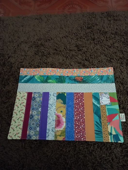 7 Individuais em Patchwork, forrados. s