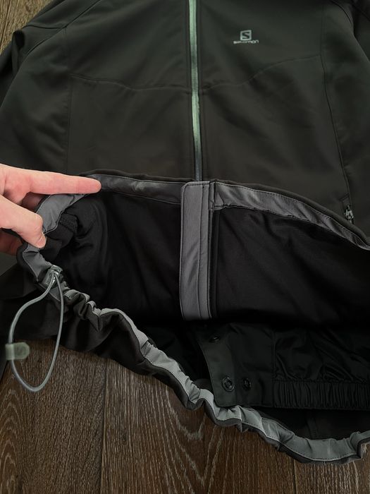 Чоловіча горнолижна куртка Salomon Softshell (Софтшелл) з капюшоном, чорна