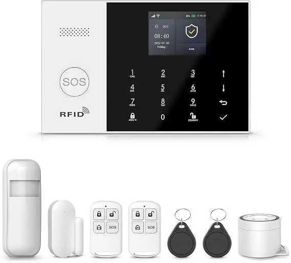 Комплект сигналізації для дому Smart Home з сенсорним екраном, RFID, датчиком руху, Smart Life Tuyaй