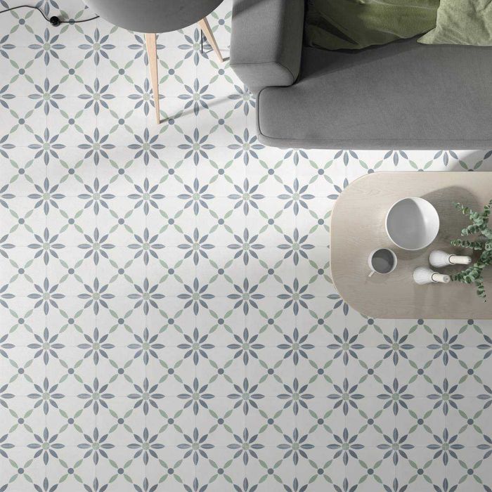 płytki terrakota kafelki Peronda Havana White Flower 22,3x22,3