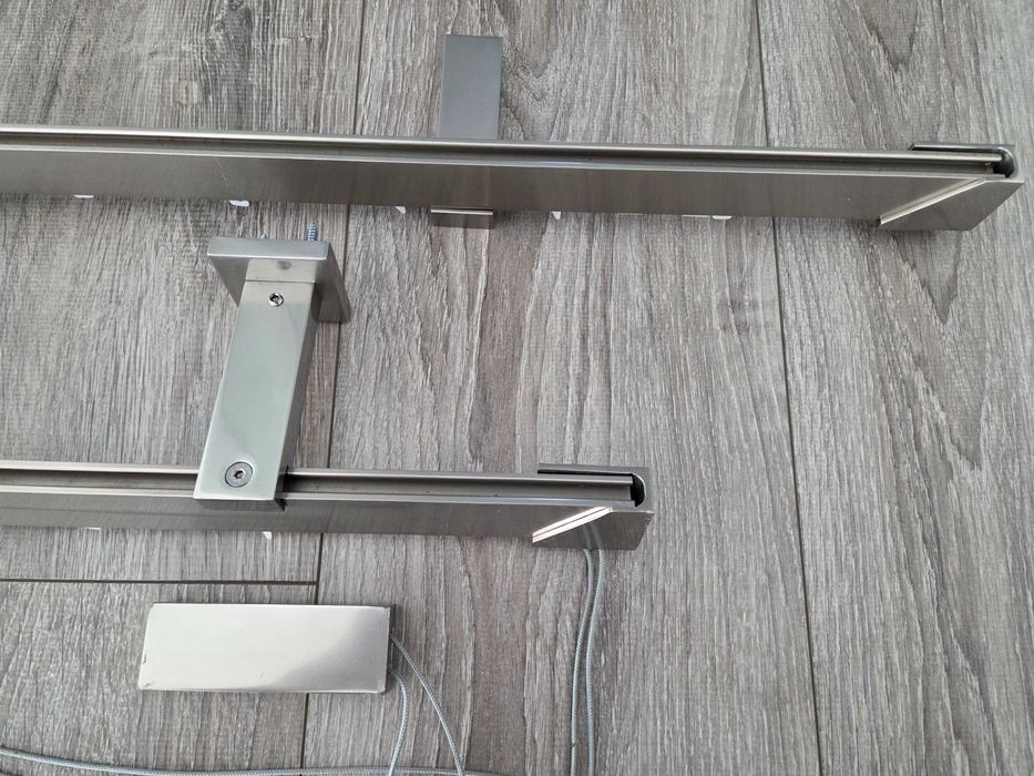 2 Calhas de Cortinado em Alumínio Escovado – 220 cm + 240 cm