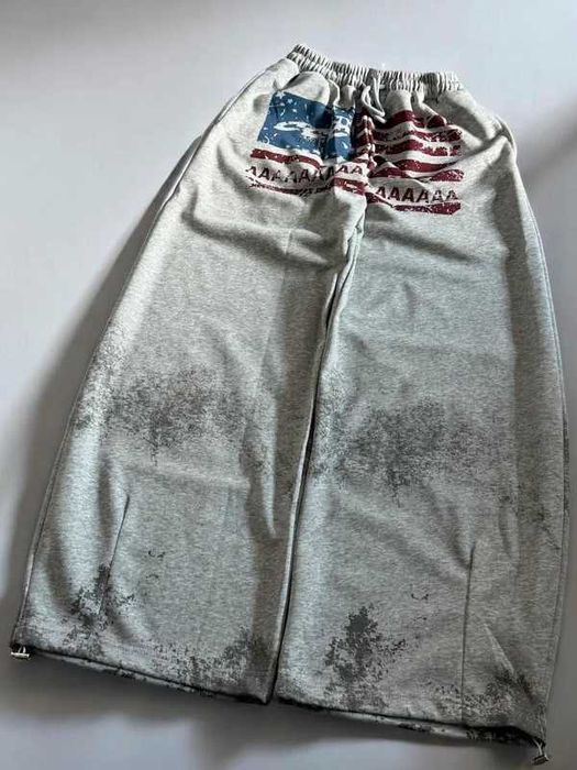 USA SWEATPANTS Y2K(Сірі мішкуваті спортивні штани)