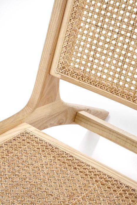 Fotel wypoczynkowy drewniany, rattan naturalny FODEN 2 boho