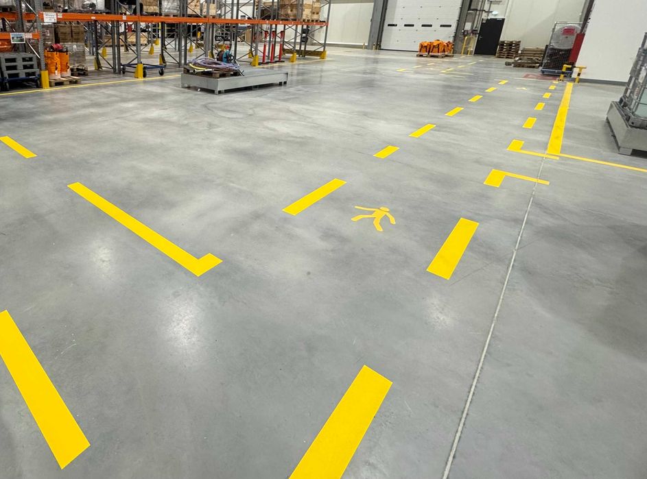 Malowanie Linii BHP i Oznakowanie Poziome Hal, Magazynów i Garaży