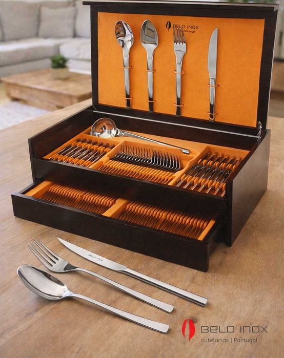 Faqueiro Belo Inox - 113 peças em Estojo de Madeira