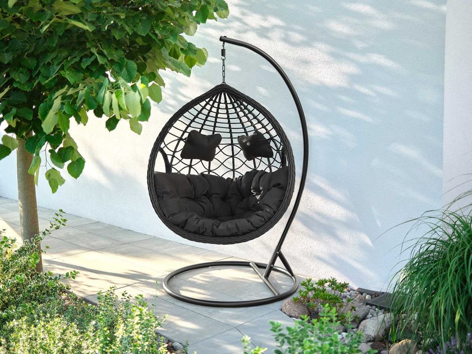 FOTEL Wiszący Bujany Ogrodowy Kosz HUŚTAWKA Kokon PREMIUM + Poduszki