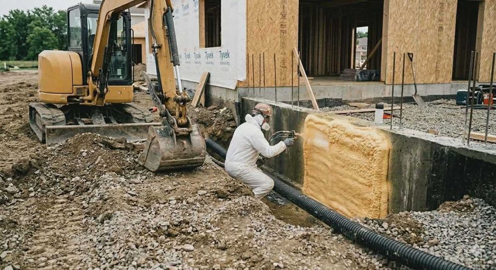 Ocieplenie fundamentów pianą PUR, drenaże, odwodnienia