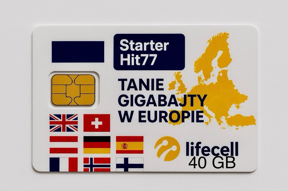 Lifecell starter karta SIM Ukraina tanie gigabajty roaming