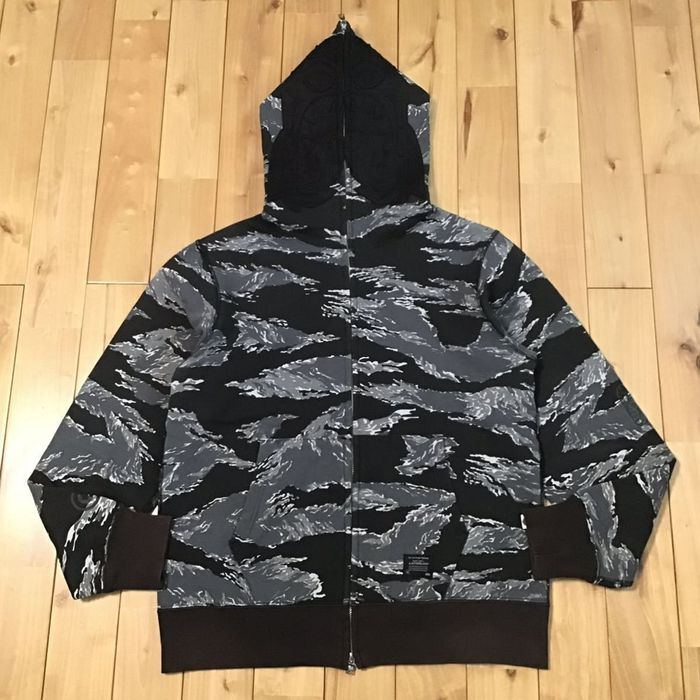 Ексклюзив! A Bathing Ape (BAPE) Tiger Full Zip Hoodie Camo Black