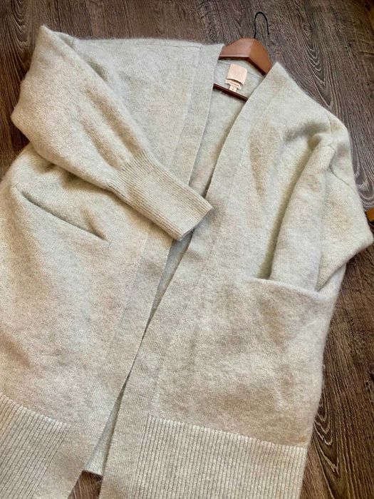 Sweter H&M miętowy, długi - alpaka!