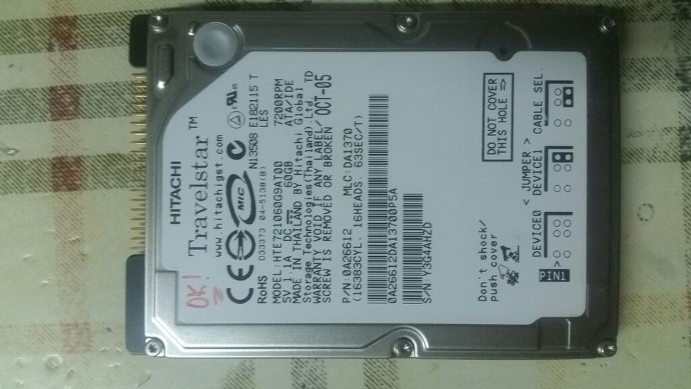 Hdd 2.5" IDE, 80Gb, 60Gb64737841008897121