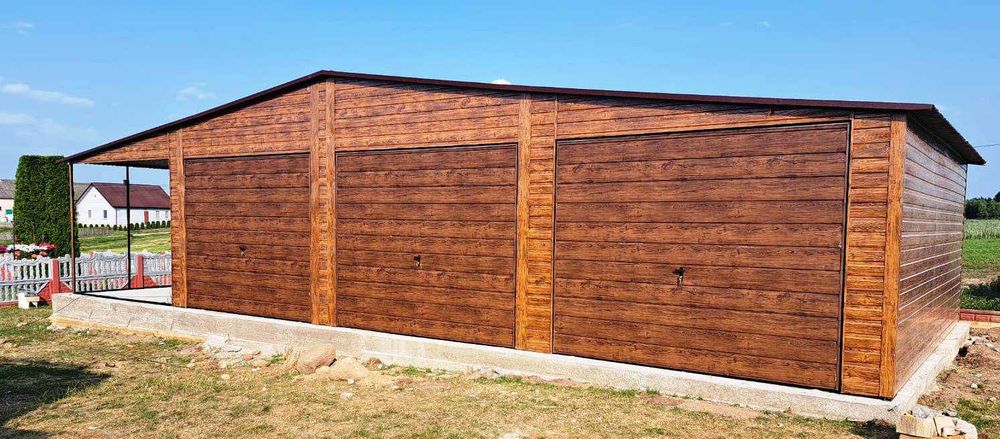 Nowoczesny Garaż Grafit z Wiatą w CENIE