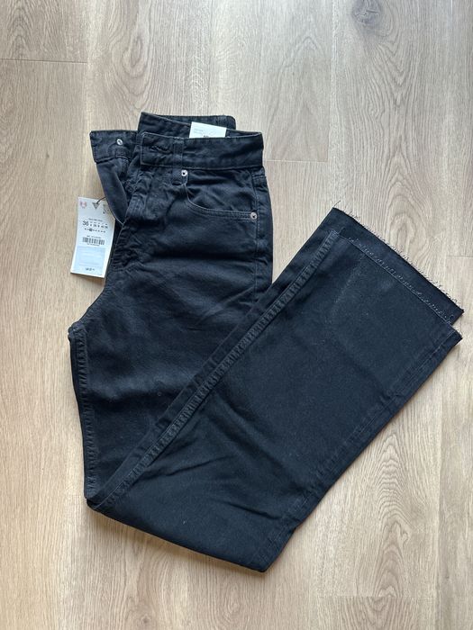 Jeansy czarne nowe Zara S wysoki stan wide leg