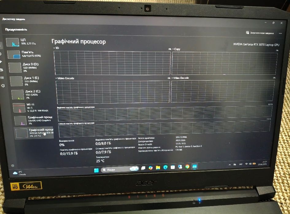 * Ноутбук: Acer Nitro 5 ігровий
