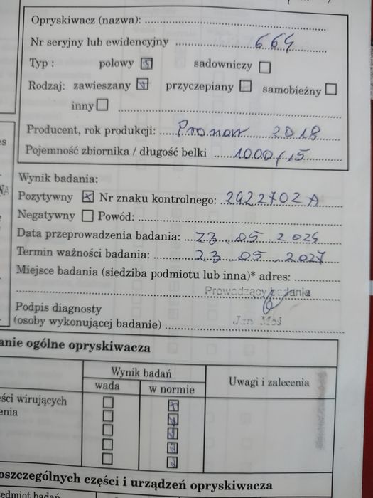 Opryskiwacz 1000l Promar