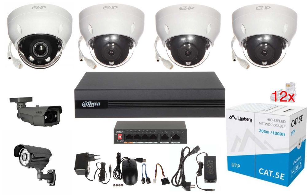 Zestaw systemu monitoringu Dahua EZ-IP (6 kamer)
