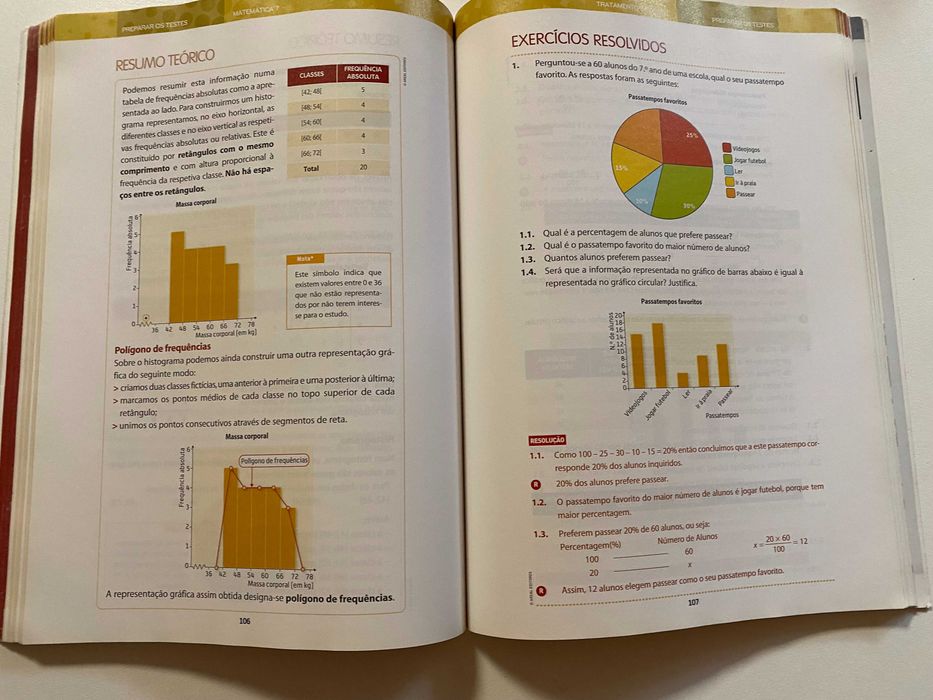 Matemática 7, manual, 7º ano, oferta livro "Preparar os testes"