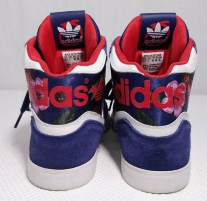 Adidas ORIGINALS EXTABALL  RITA ORA M19066, skóra zamsz, kwiaty