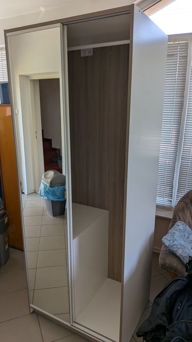 Szafa Ikea Trysil 80x61x202 przesuwne drzwi lustro Biała