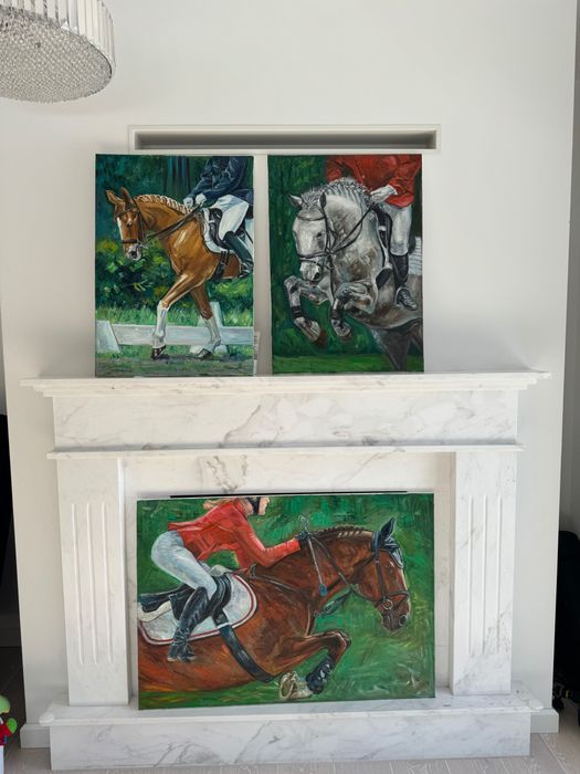 obrazy olejne - mini kolekcja koni w sporcie