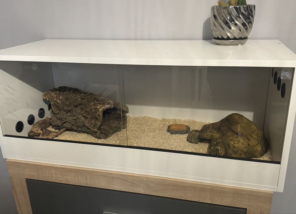 Biale terarium z wentylacja 100x40x40 cm