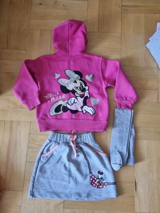 Bluza spódniczka i legginsy Minnie Mouse r 104